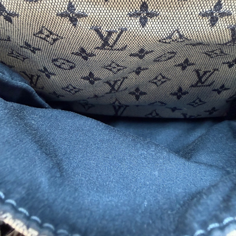 Louis Vuitton Blue Monogram Mini Lin Sac Maman 2003 Messenger Diaper Bag - Picture 14 of 17
